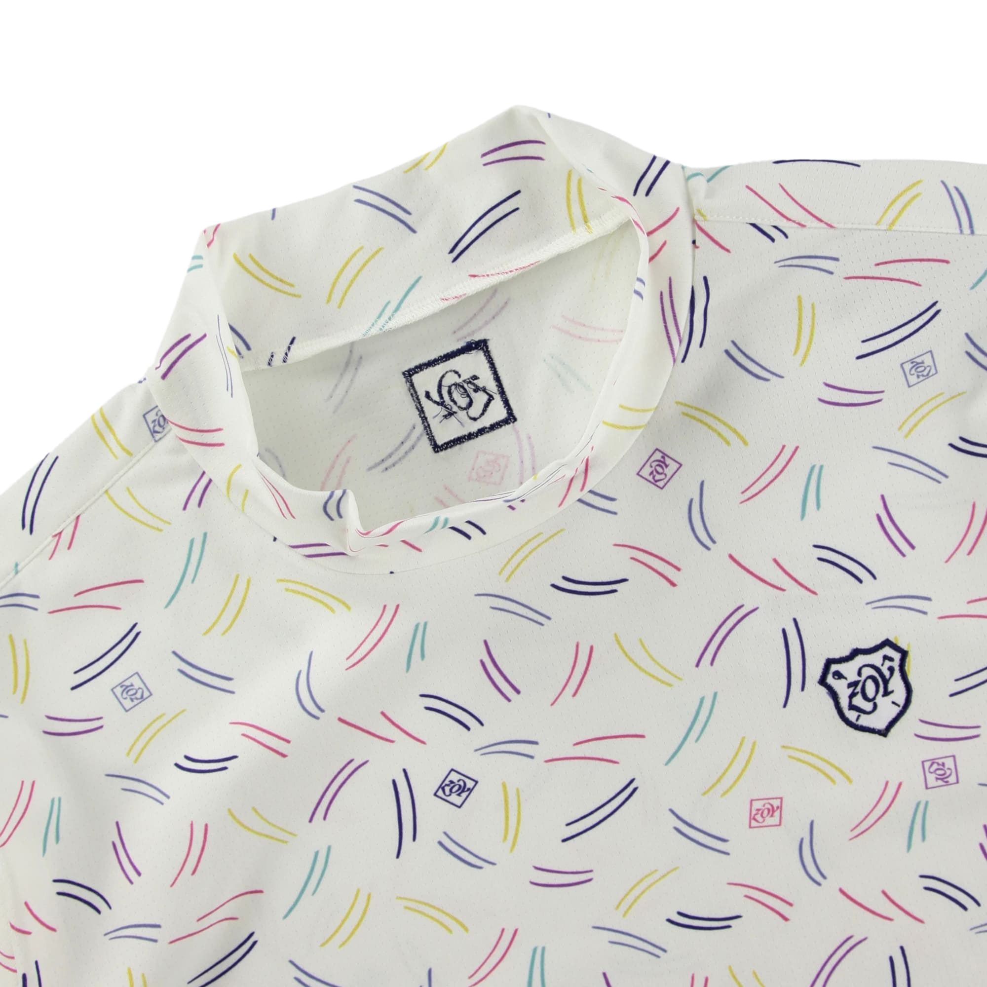 【24SS新作】MENS グラスプリント 長袖モックネック ホワイト 071442004 - ZOY OFFICIAL