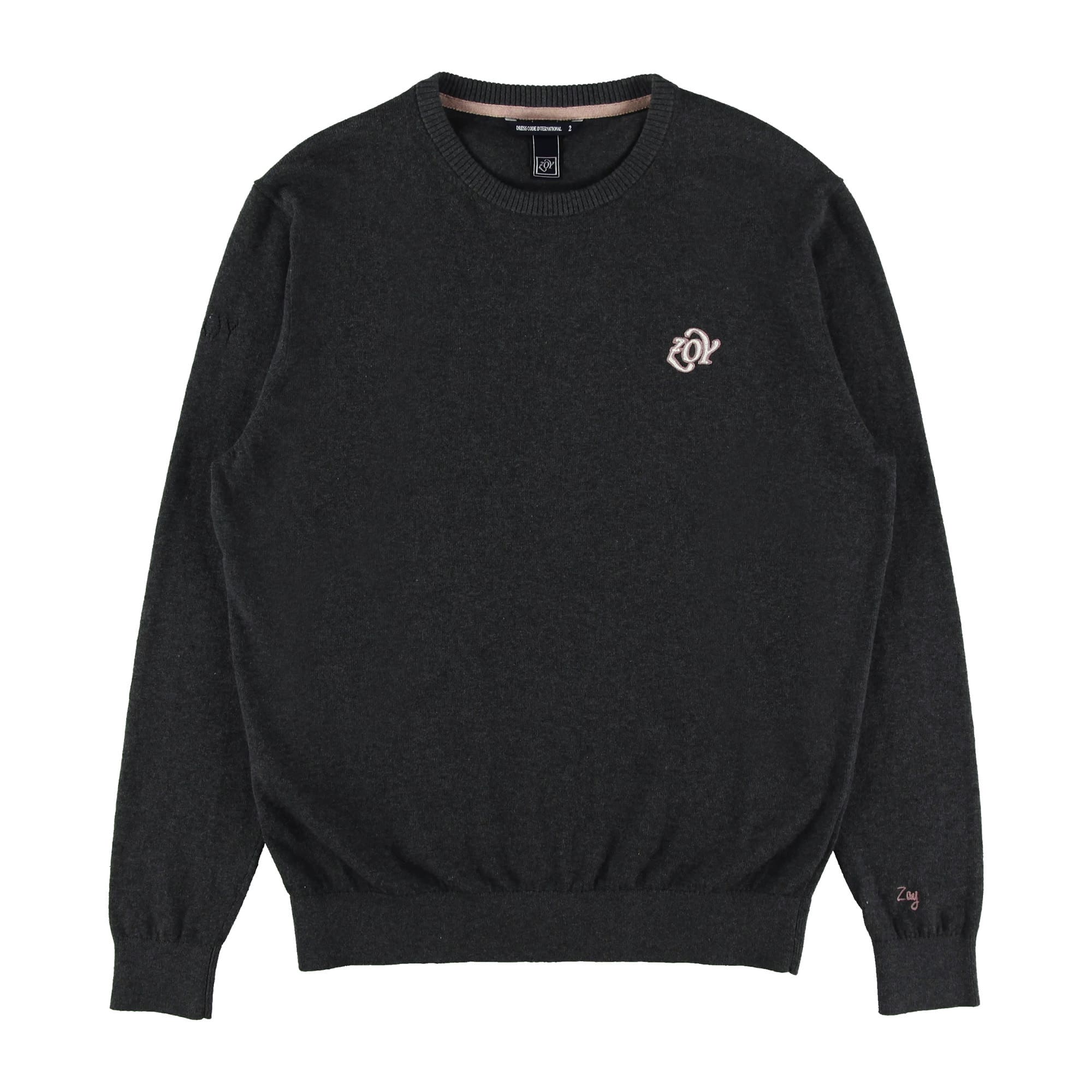 【24SS新作】MENS メランジコットン天竺 長袖セーター ミッドグレー 071442703 - ZOY OFFICIAL