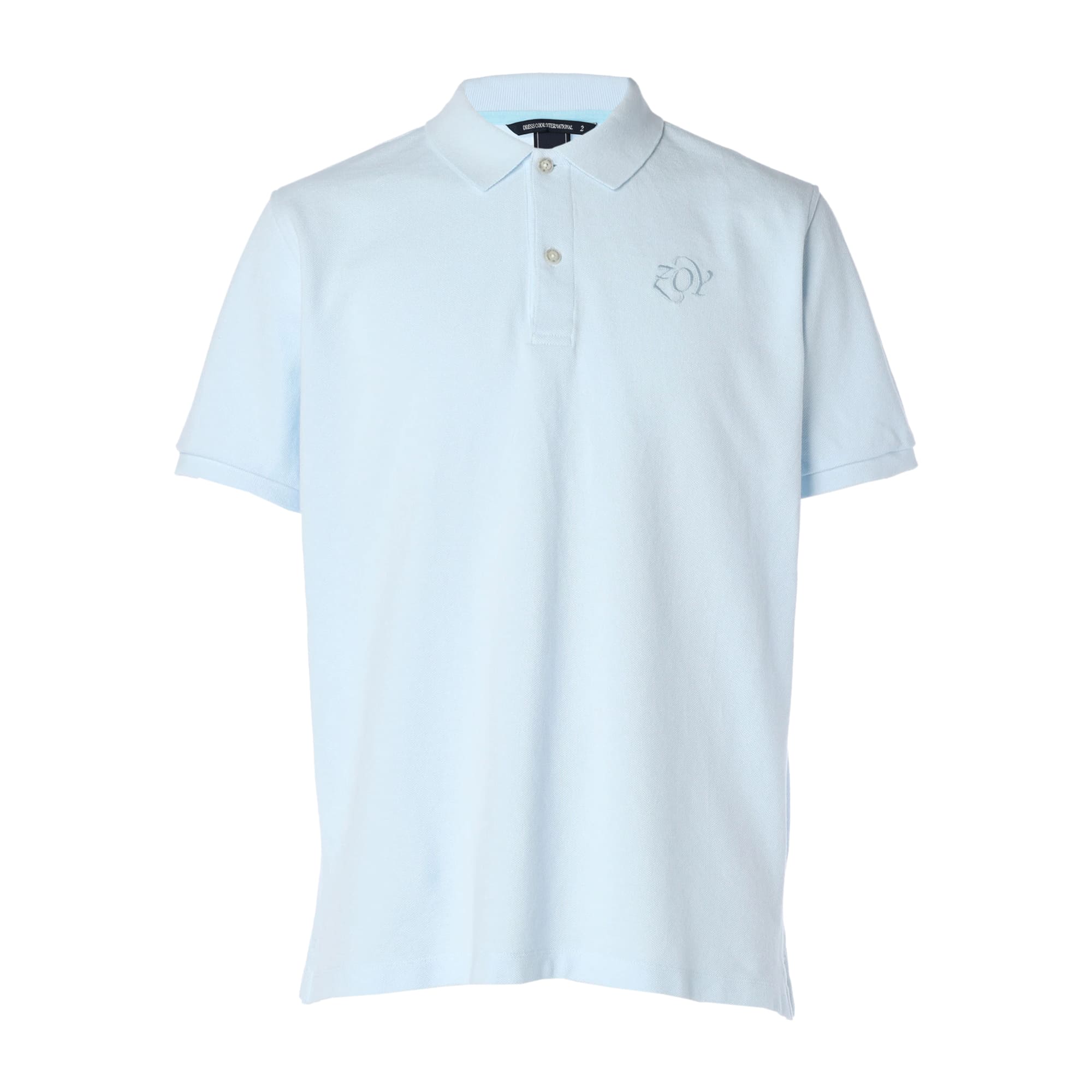 【24SS新作】MENS 30/2コーマ鹿の子ガーメントダイ 半袖ポロシャツ アイスブルー 071442008 - ZOY OFFICIAL
