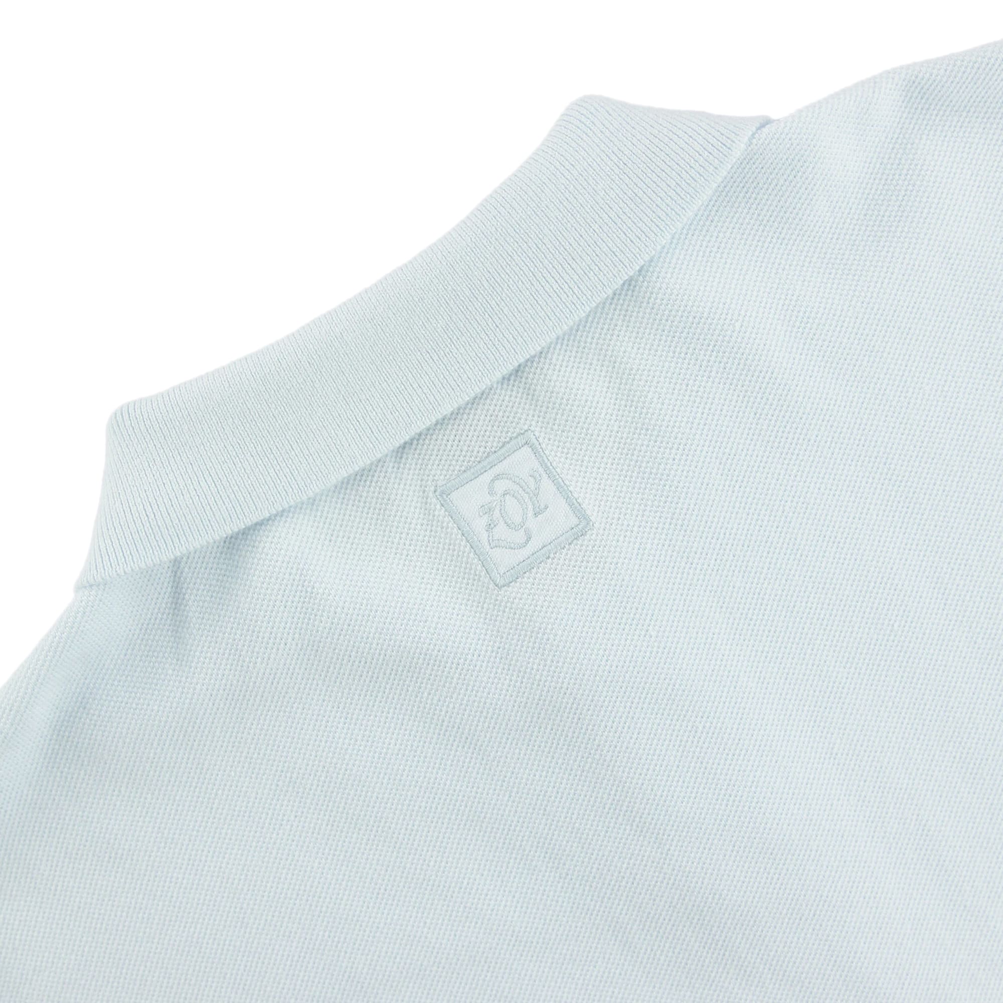 【24SS新作】MENS 30/2コーマ鹿の子ガーメントダイ 半袖ポロシャツ アイスブルー 071442008 - ZOY OFFICIAL