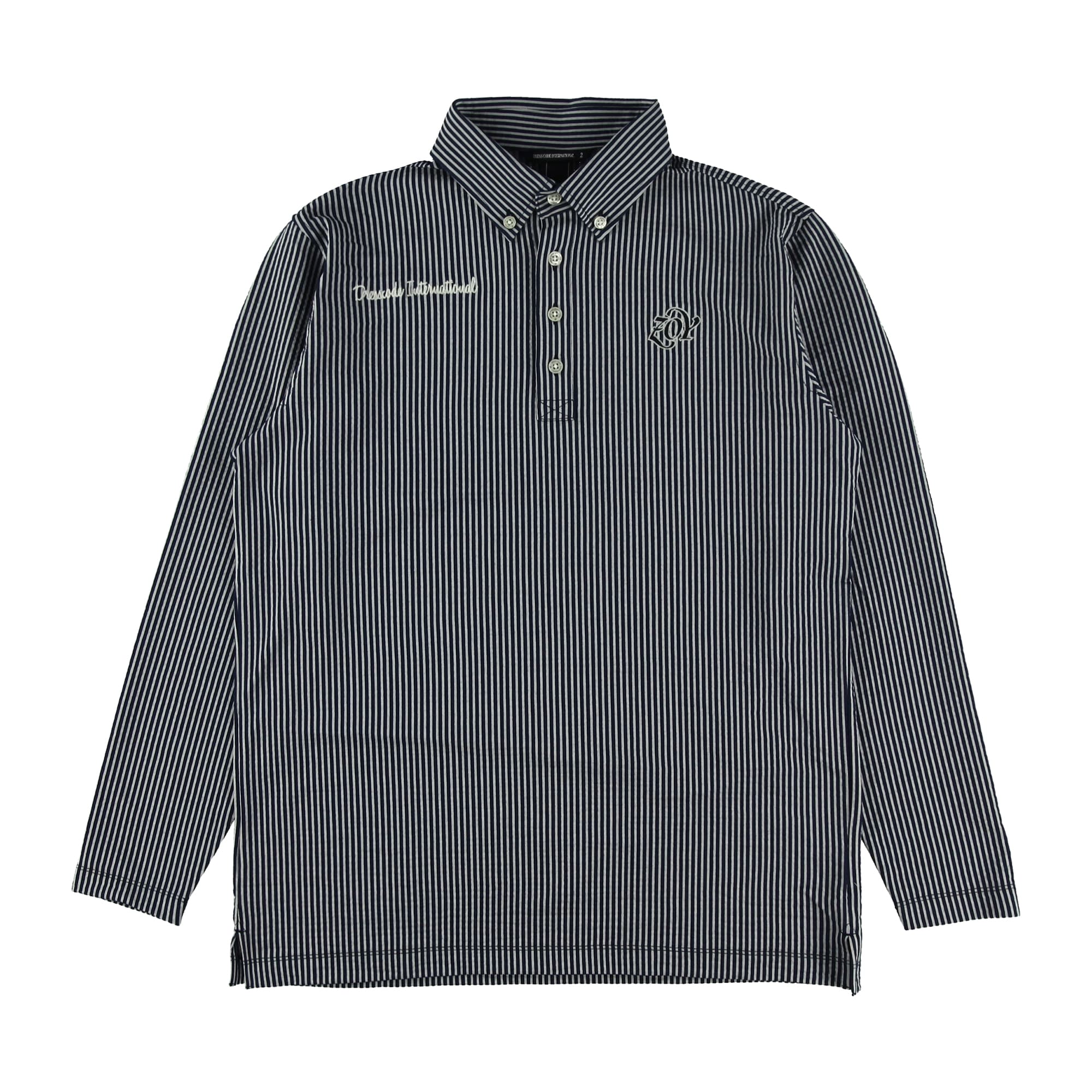 24SS】MENS COOLMAXニットサッカー 長袖シャツ ネイビー 071442003