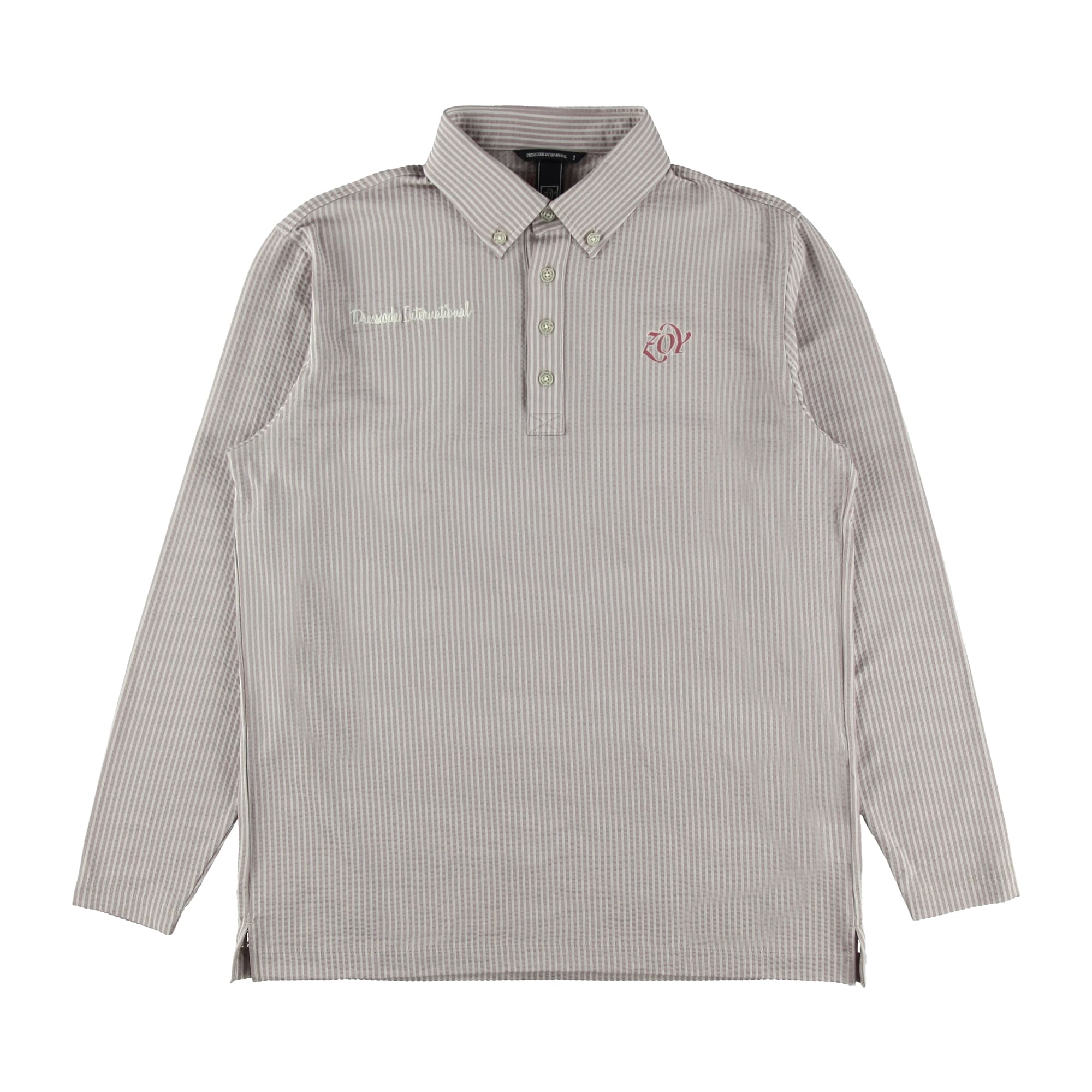 【24SS新作】MENS COOLMAXニットサッカー 長袖シャツ スモークピンク 071442003 - ZOY OFFICIAL