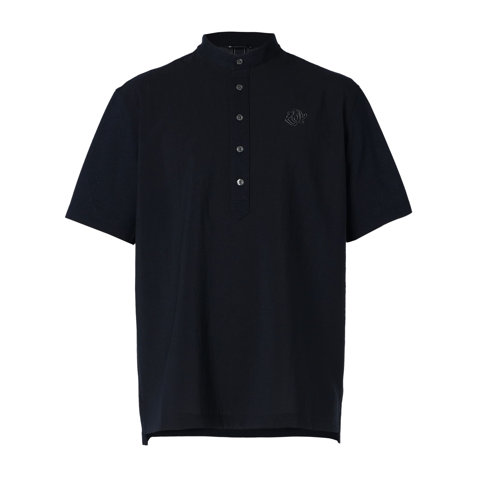 24SS】MENS DOT MESH COOL ヘンリーネック半袖ポロシャツ ネイビー 