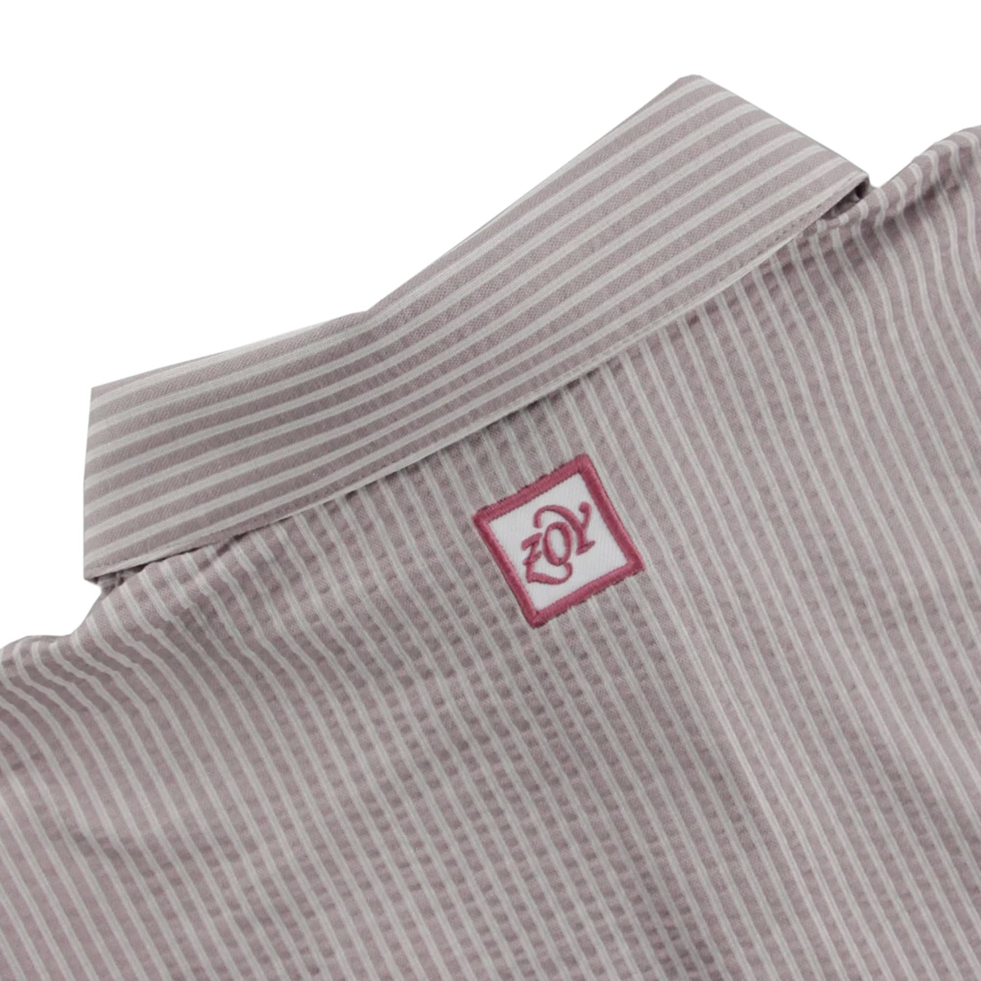 【24SS新作】WOMENS COOLMAXニットサッカー 長袖ポロシャツ スモークピンク 071642003 - ZOY OFFICIAL