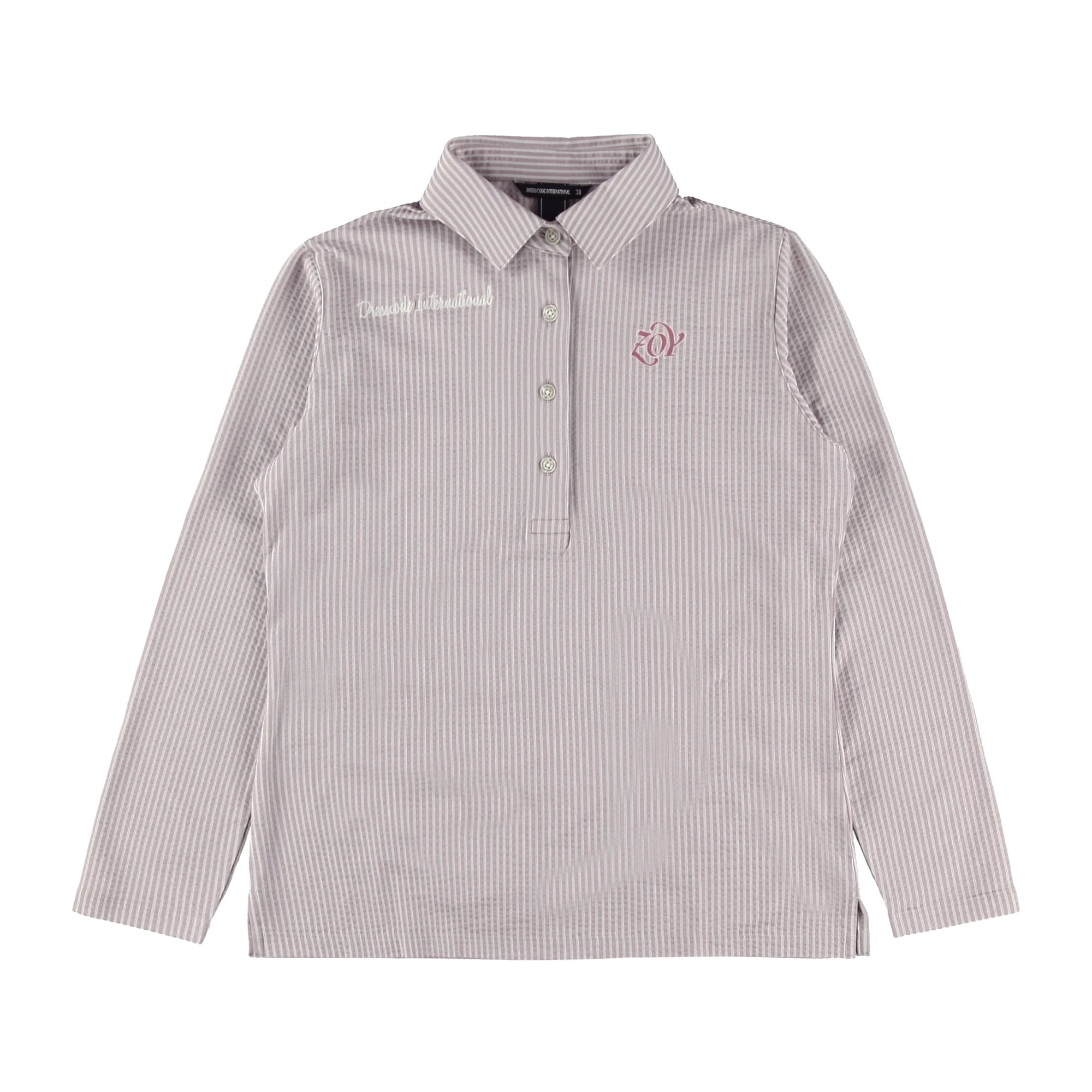 24SS】WOMENS COOLMAXニットサッカー 長袖ポロシャツ スモークピンク 