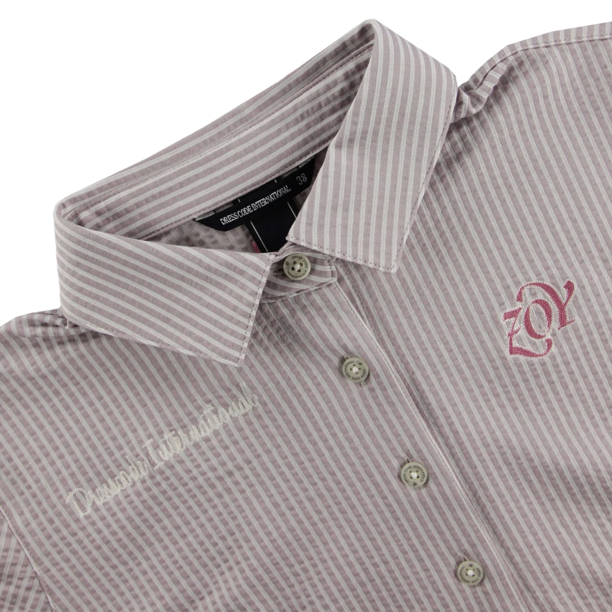 【24SS新作】WOMENS COOLMAXニットサッカー 長袖ポロシャツ スモークピンク 071642003 - ZOY OFFICIAL