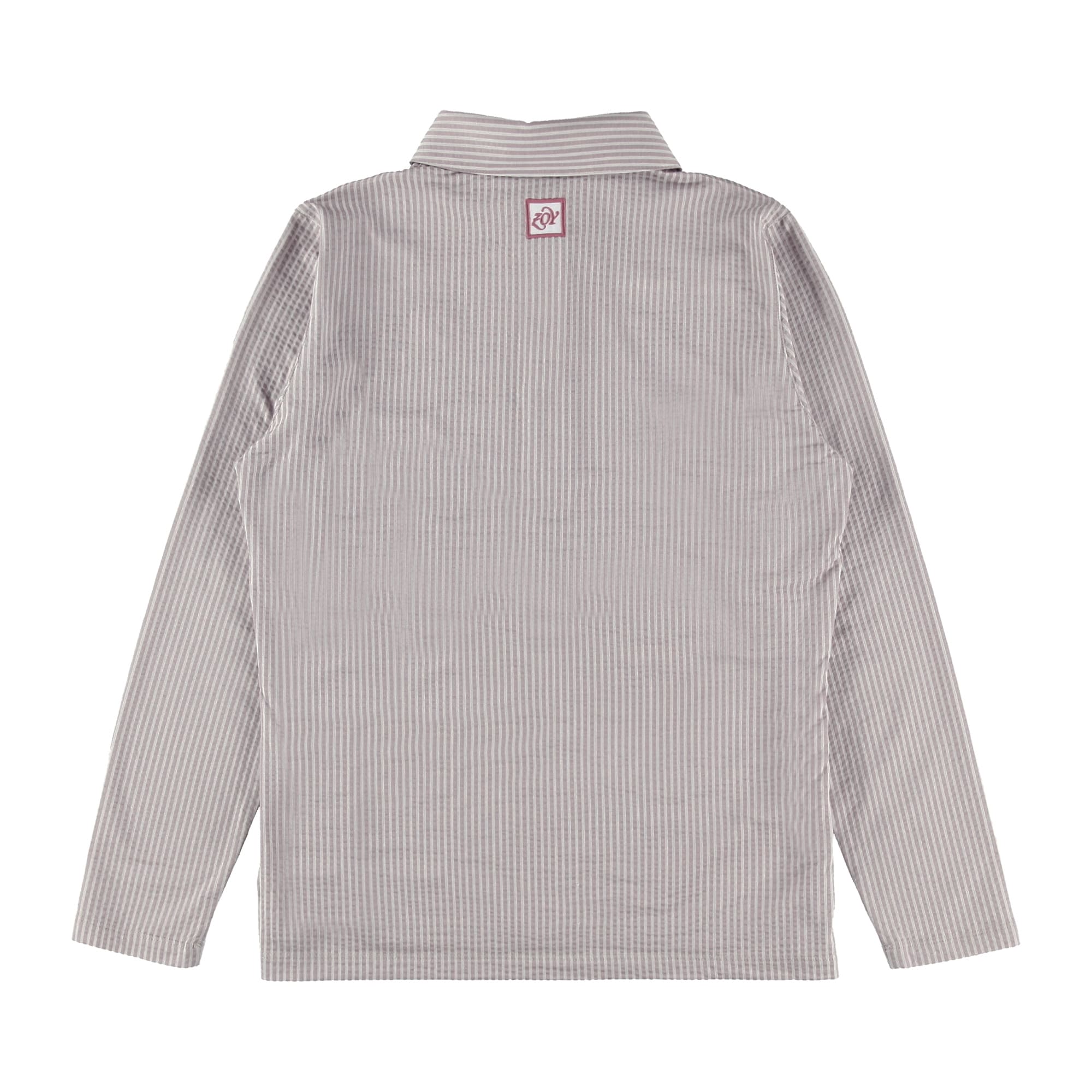 【24SS新作】WOMENS COOLMAXニットサッカー 長袖ポロシャツ スモークピンク 071642003 - ZOY OFFICIAL