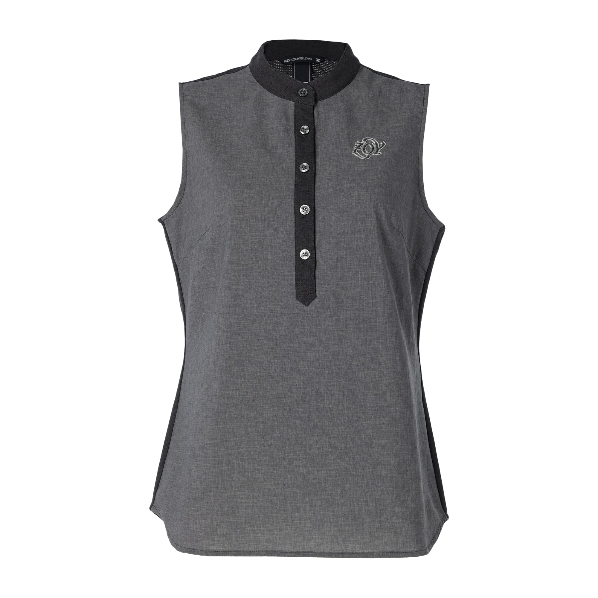 24SS】WOMENS DOT MESH COOL ヘンリーネックスリーブレスシャツ グレー 