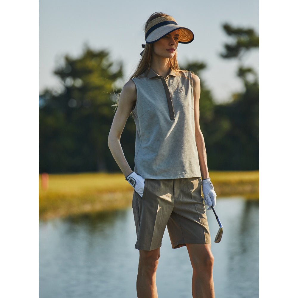 【24SS新作】WOMENS DOT MESH COOL スリーブレスシャツ ネイビー 071642034 - ZOY OFFICIAL