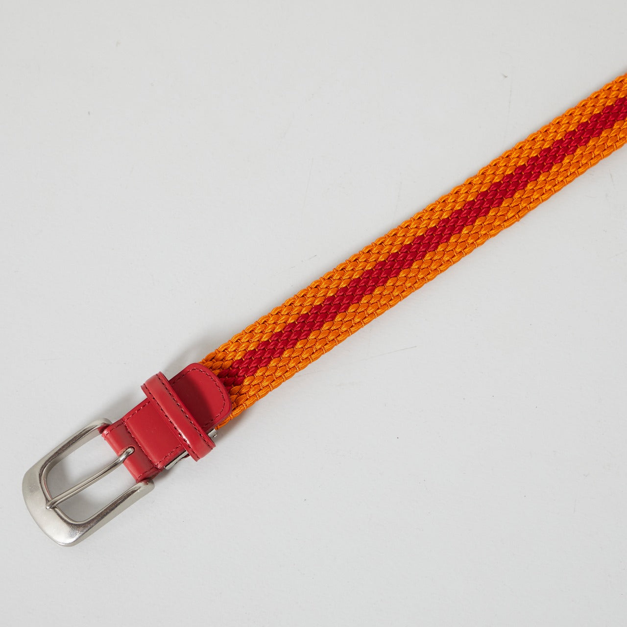 Women's Striped Elastic Knit Belt, Orange