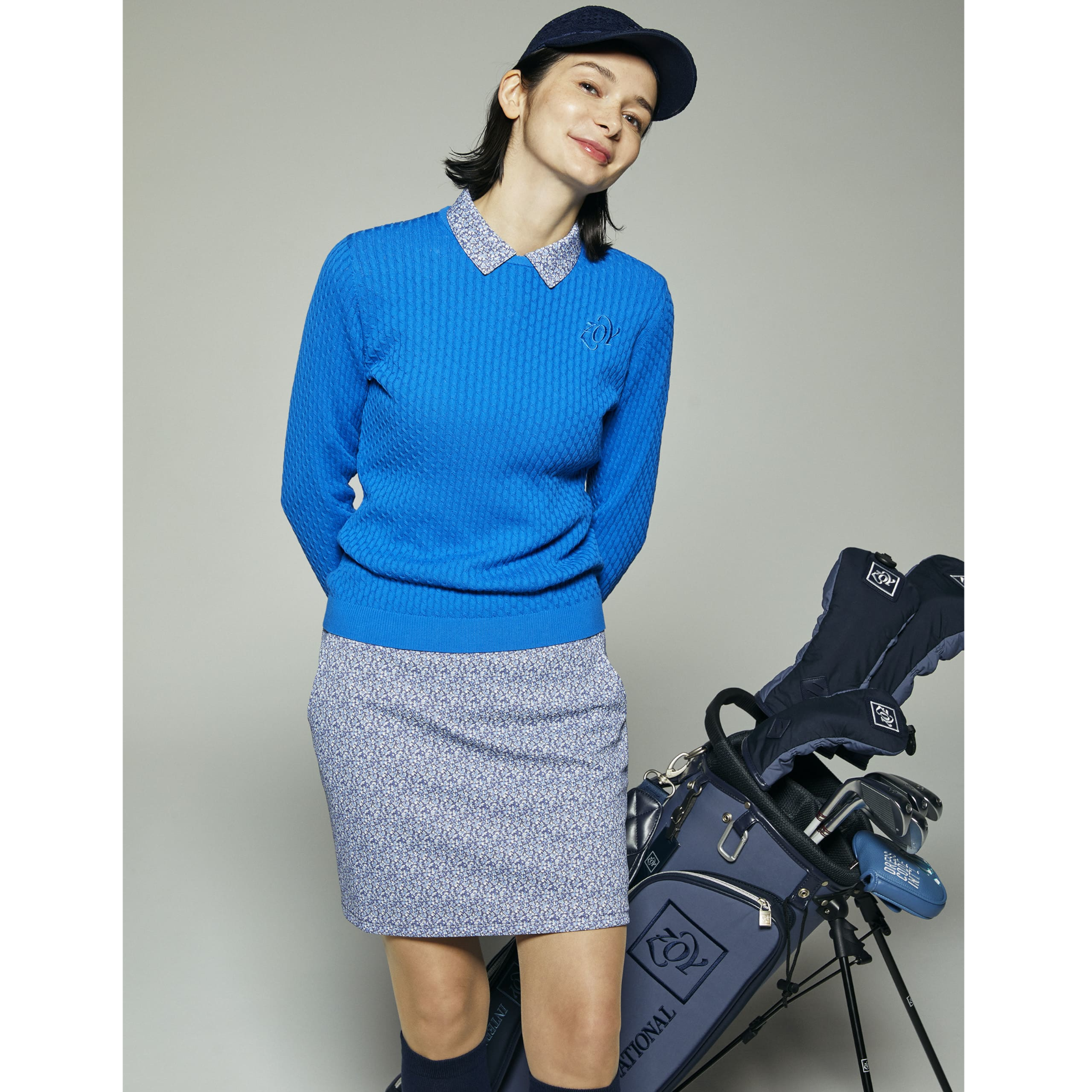 WOMEN 小花プリント 長袖シャツ マルチ