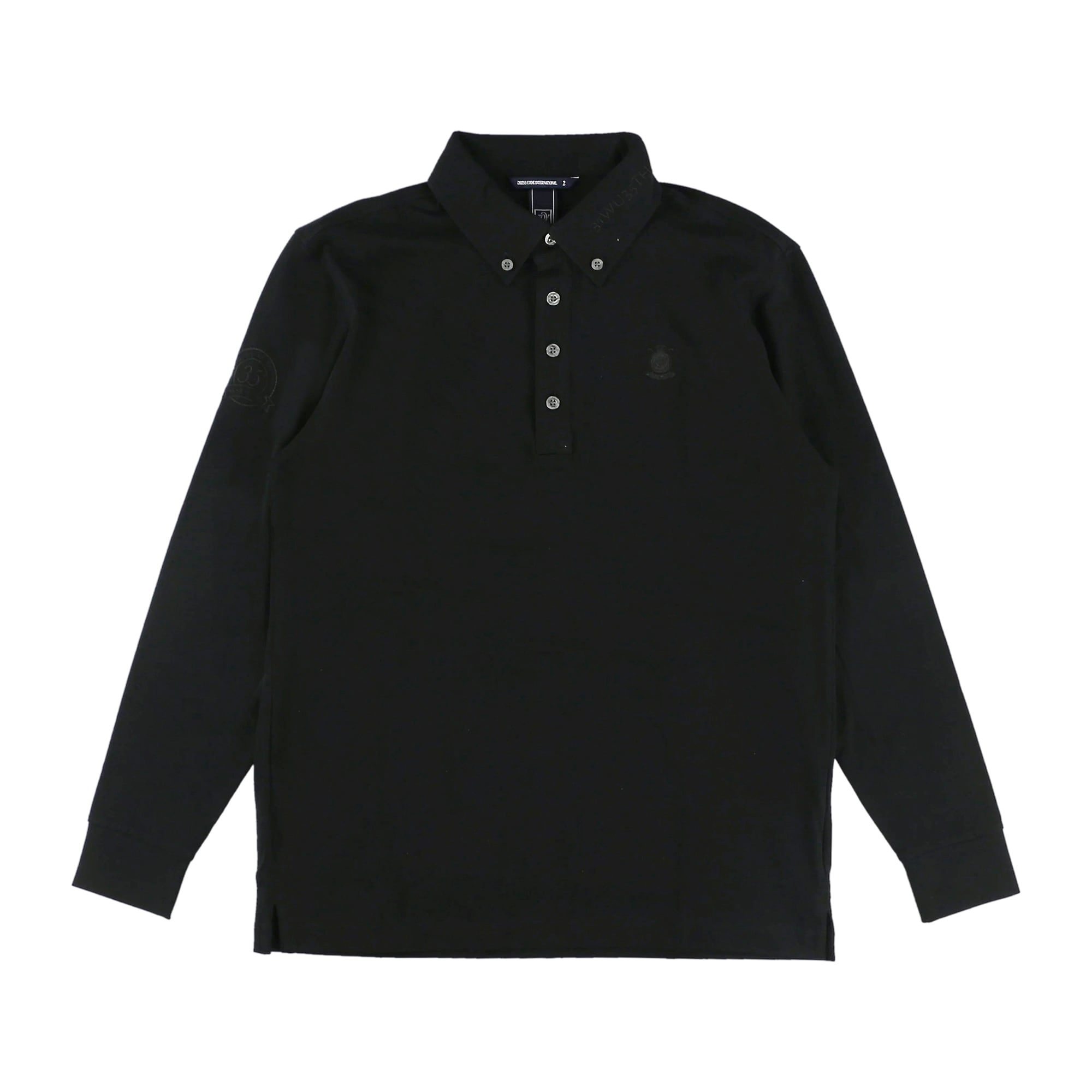 【35TH記念】MENS 抗菌防臭オーガニックベア天竺 長袖ポロシャツ ブラック 071434011 - ZOY OFFICIAL