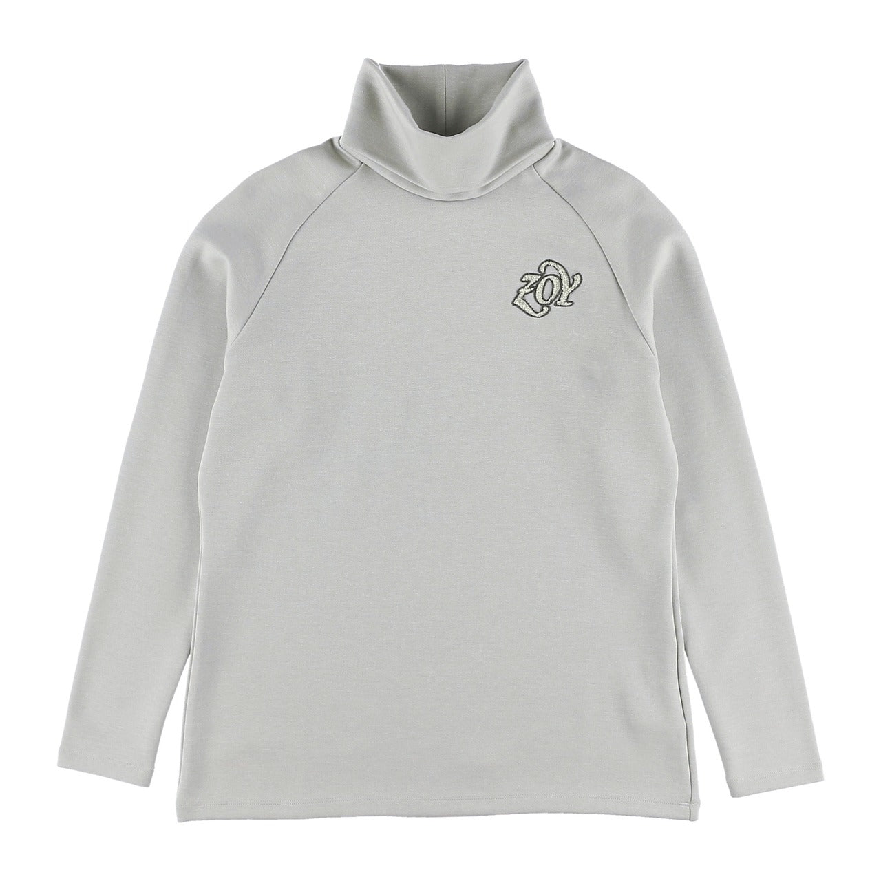 Women's Dual Warm Moist Ponte Pullover, High Neck, Silver Gray