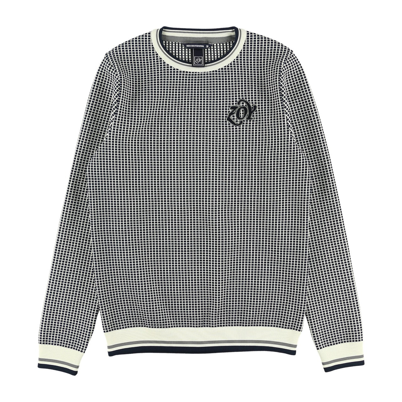 WOMEN マイクロスリーム グラフチェックWJQ 長袖プルオーバー ネイビー