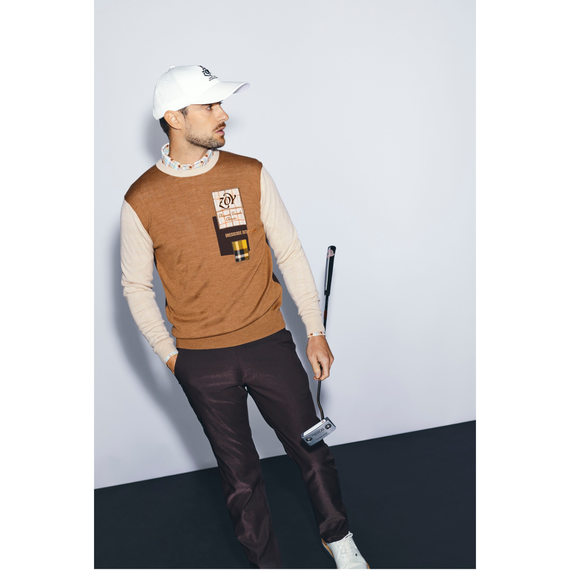 MEN トライザールテクノロジー ロングパンツ ブラウン