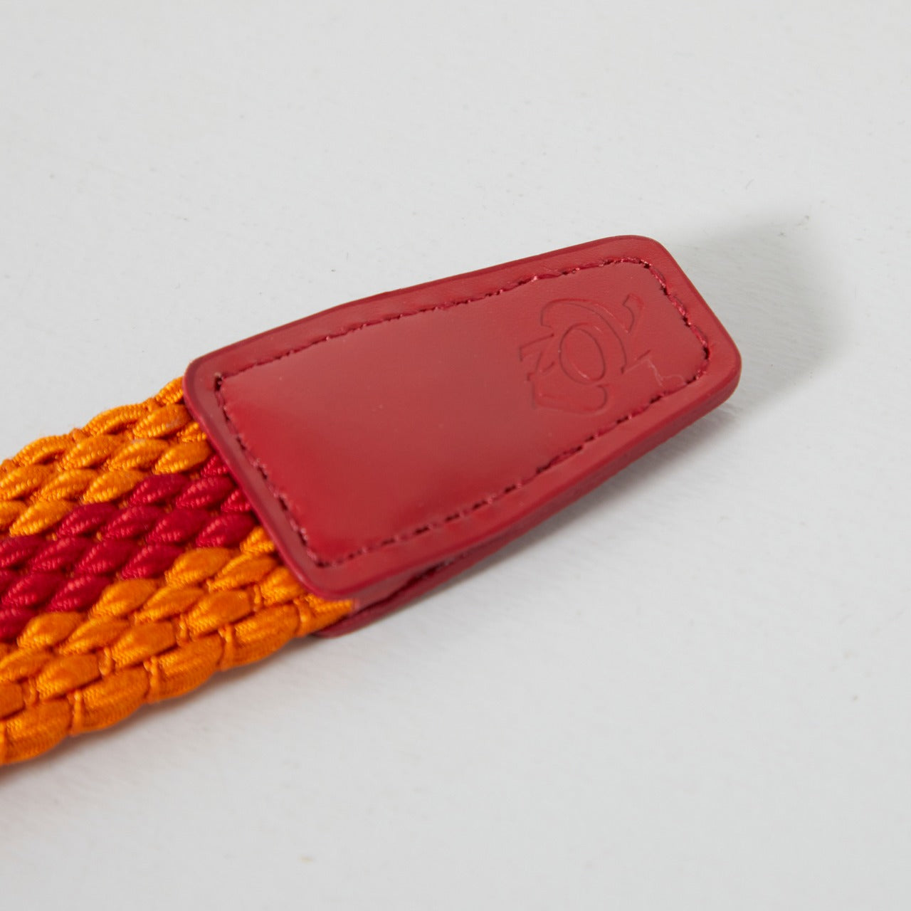 Women's Striped Elastic Knit Belt, Orange