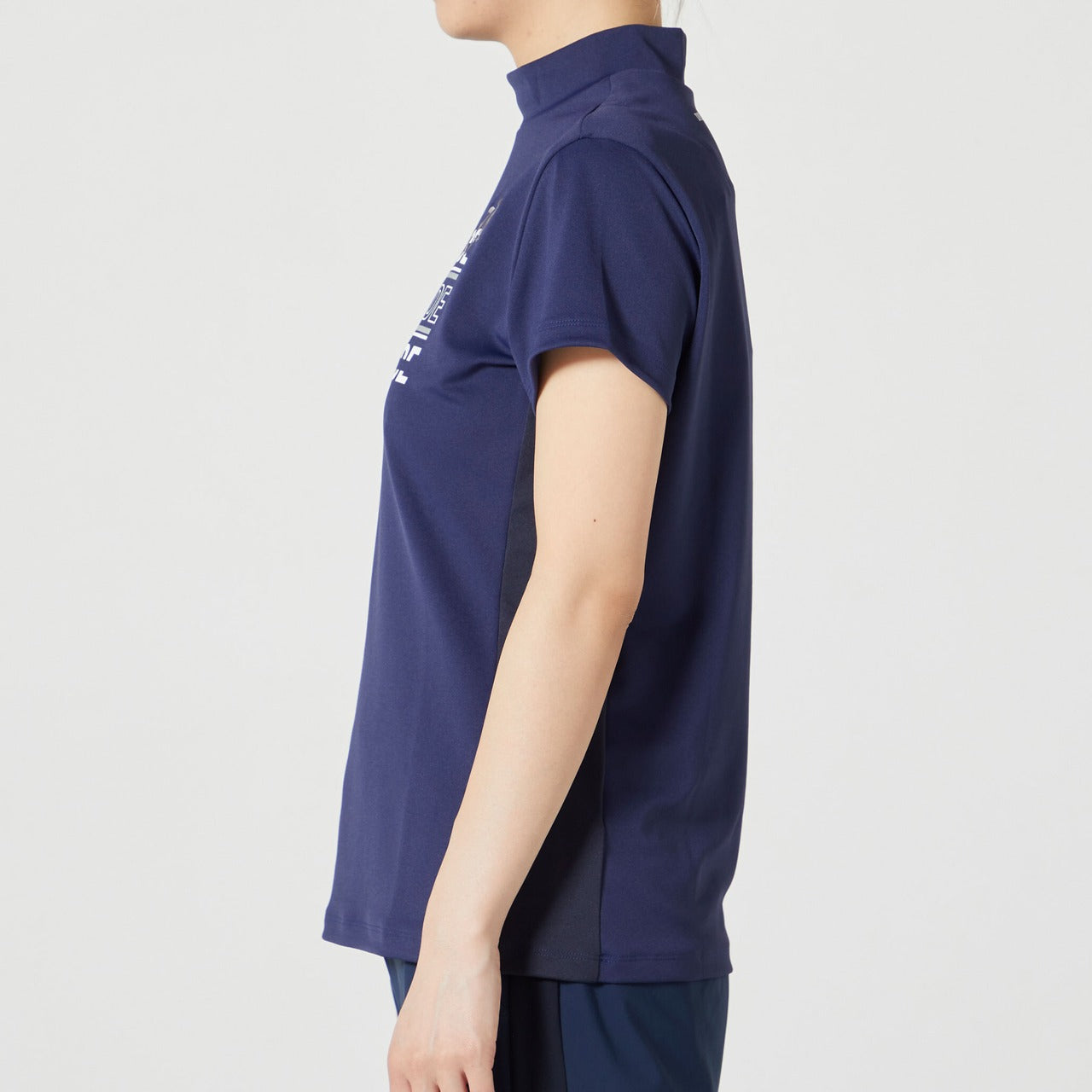 【SS】WOMEN ベアスムース 半袖モックネック ネイビー 071622000