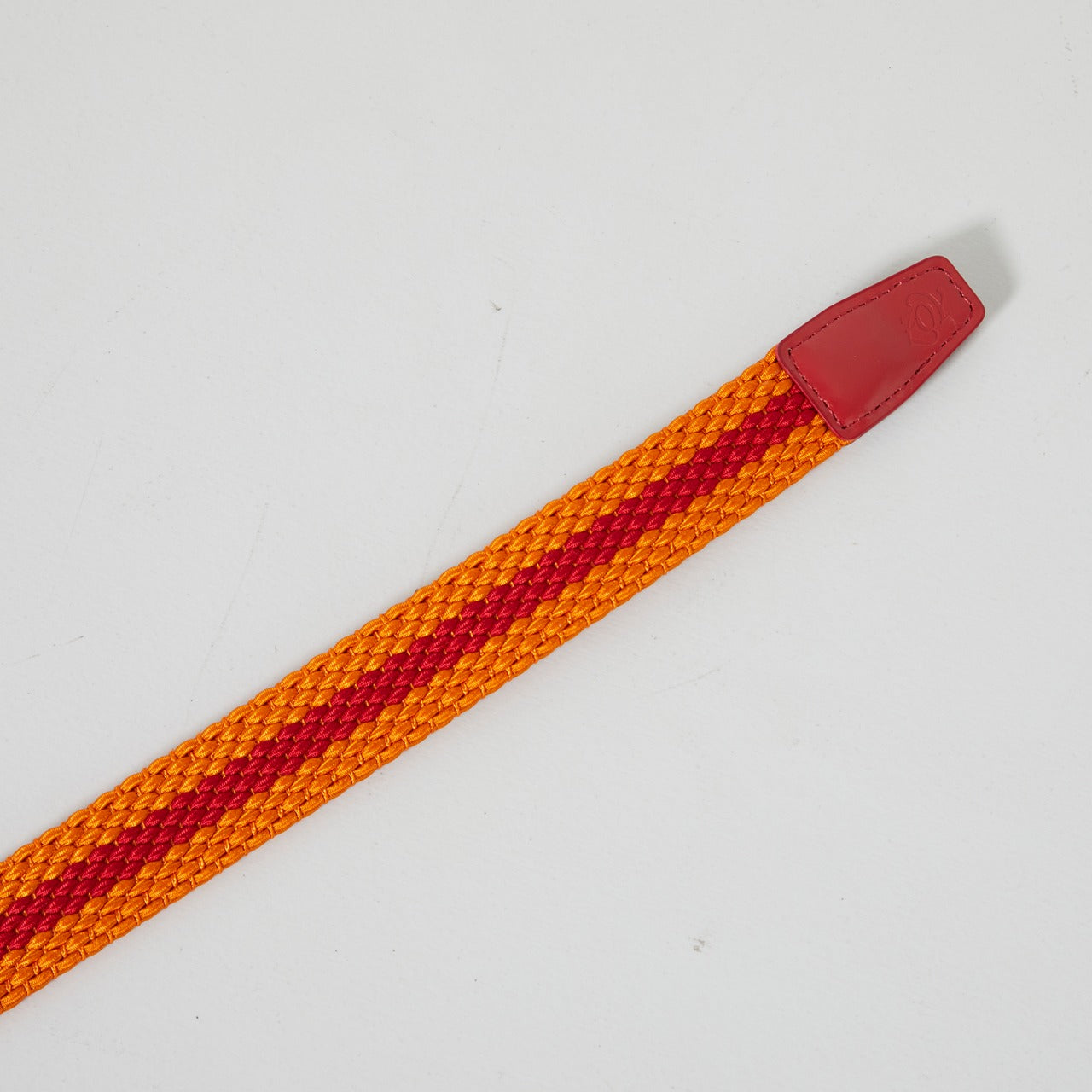 Women's Striped Elastic Knit Belt, Orange