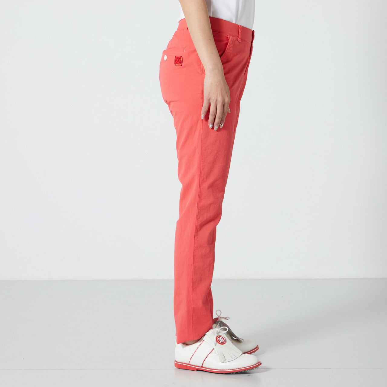 【SS】WOMEN ガーメントダイ ロングパンツ レッド 071622406