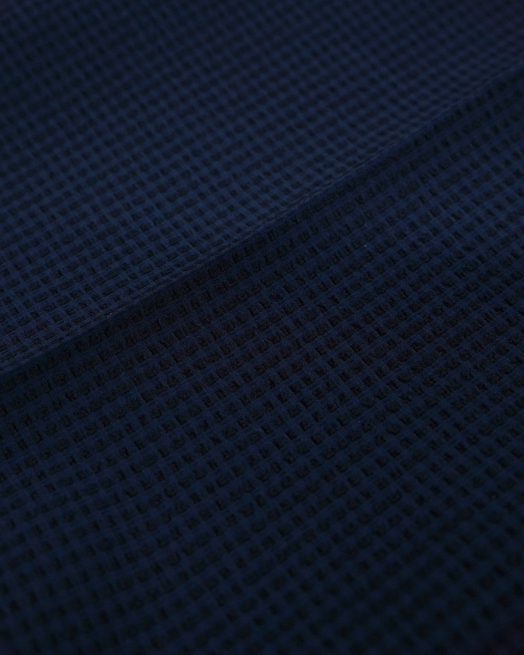 WOMEN EVALET ギンガムサッカー ロングパンツ ネイビー
