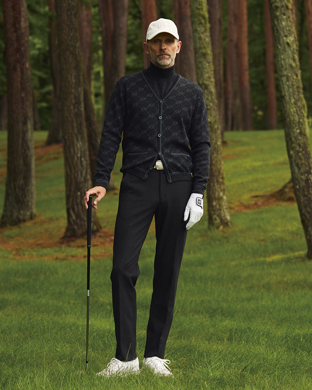 MEN TWEEDY HERRINGBONE ロングパンツ ライトグレー