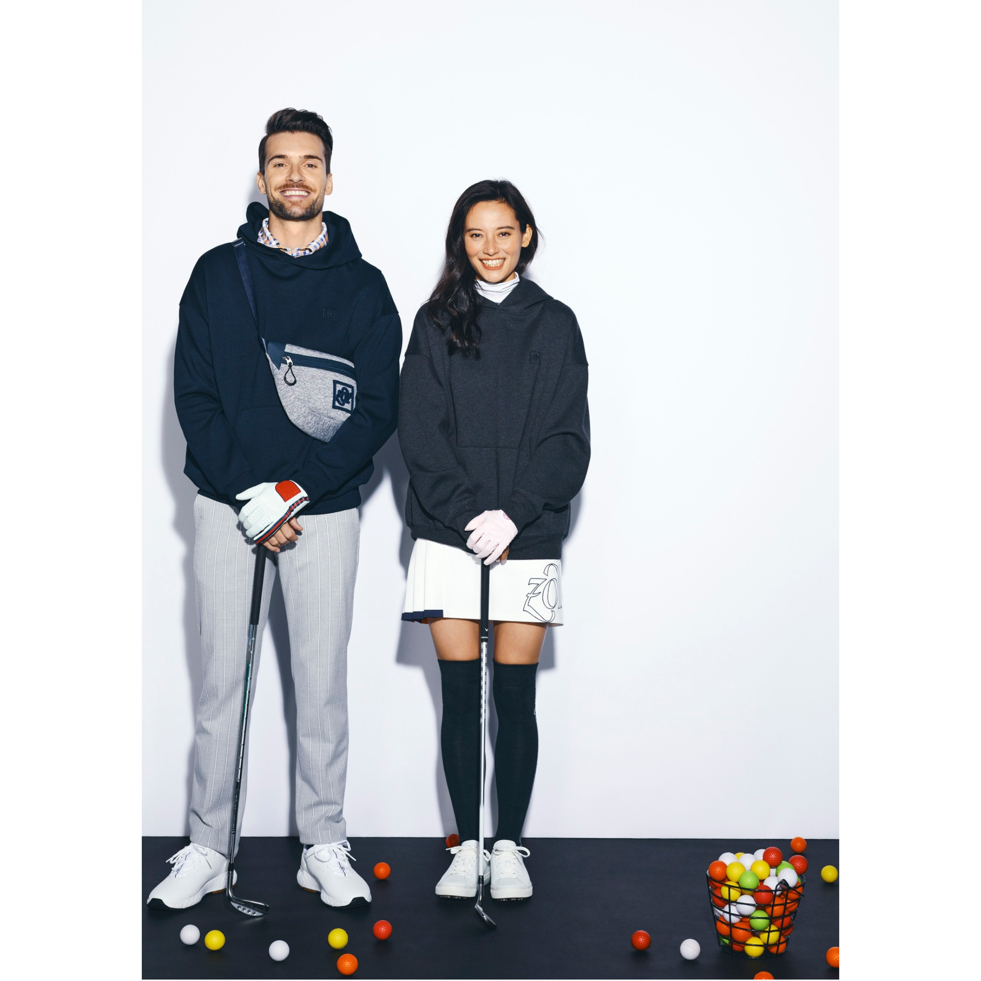 WOMEN DOUBLE GLOTH STRETCH スカート ホワイト