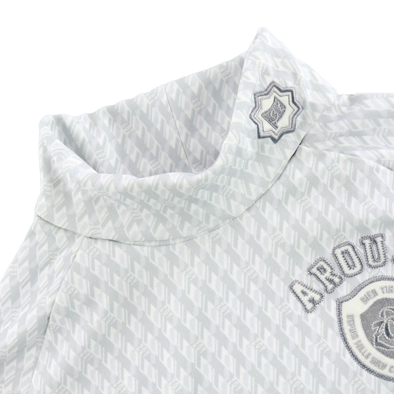 Women's Geometric Print High Neck Pullover in Blue