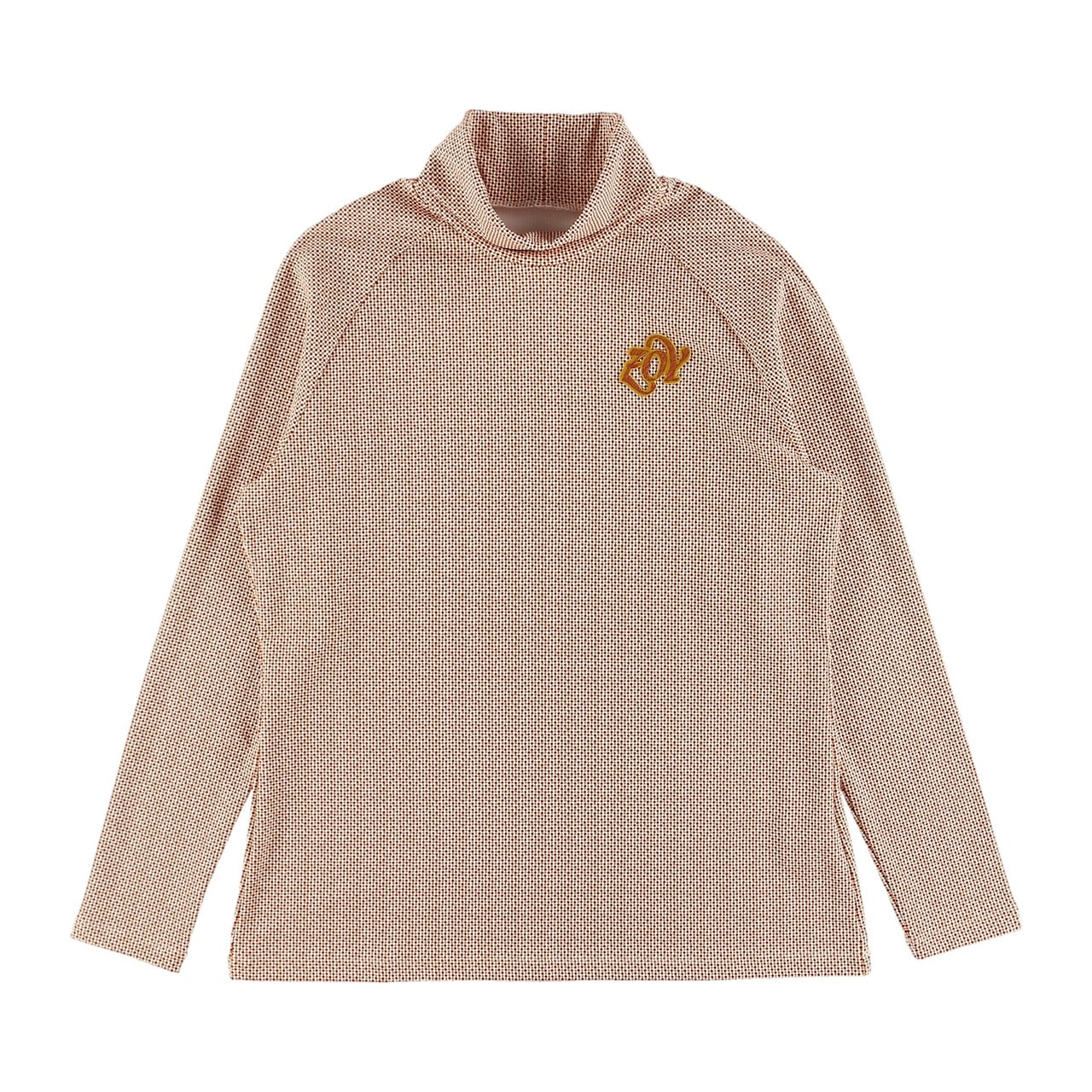 WOMEN マイクロドットプリント 長袖ハイネック レッド