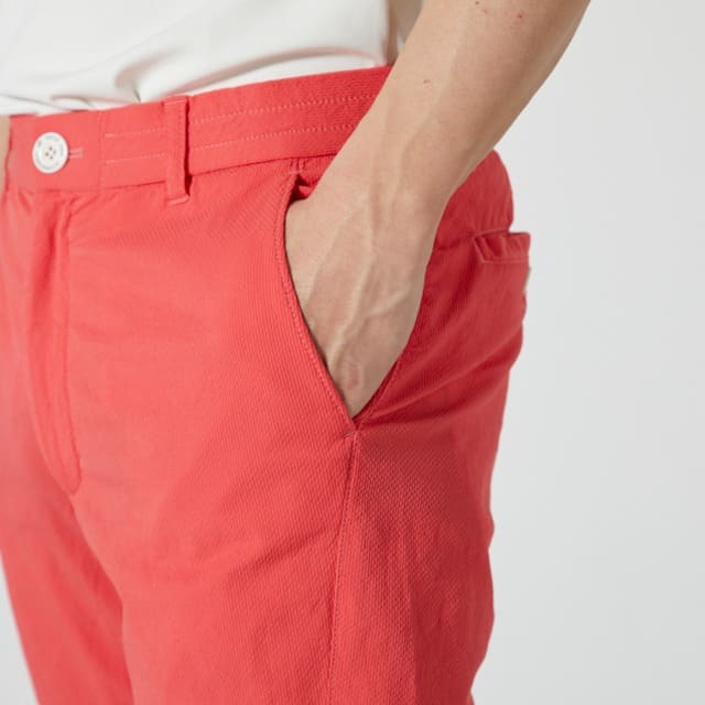 MENS ガーメントダイ ロングパンツ レッド 071422406 - ZOY OFFICIAL