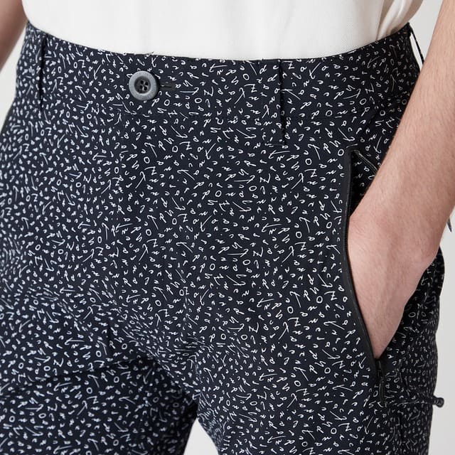 MENS マイクロリップストレッチ パンツ ネイビー 071422418 - ZOY OFFICIAL