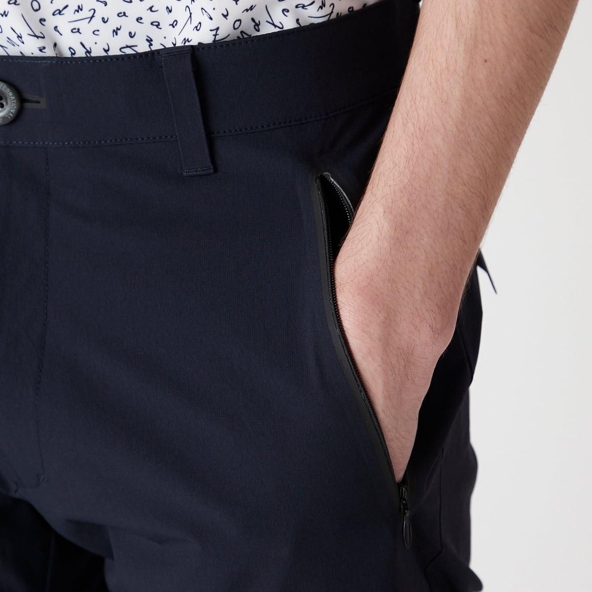 MENS マイクロリップストレッチ パンツ ダークネイビー/071422418 - ZOY OFFICIAL