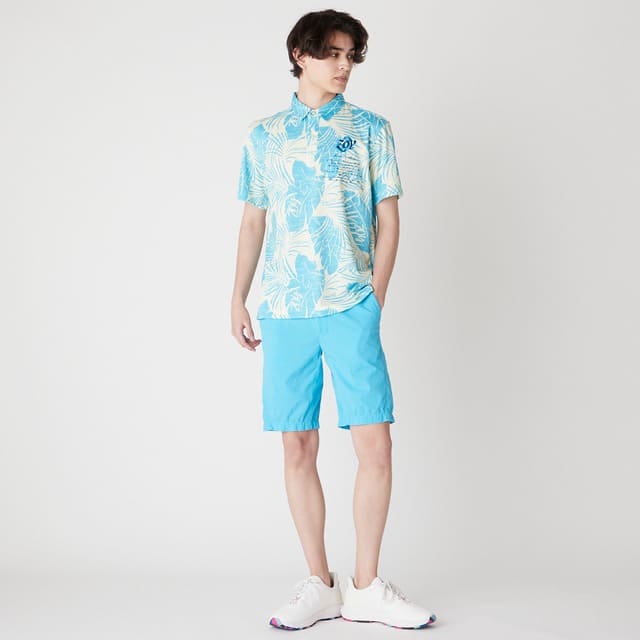 MENS ガーメントダイ ショートパンツ ターコイズ 071422426 - ZOY OFFICIAL