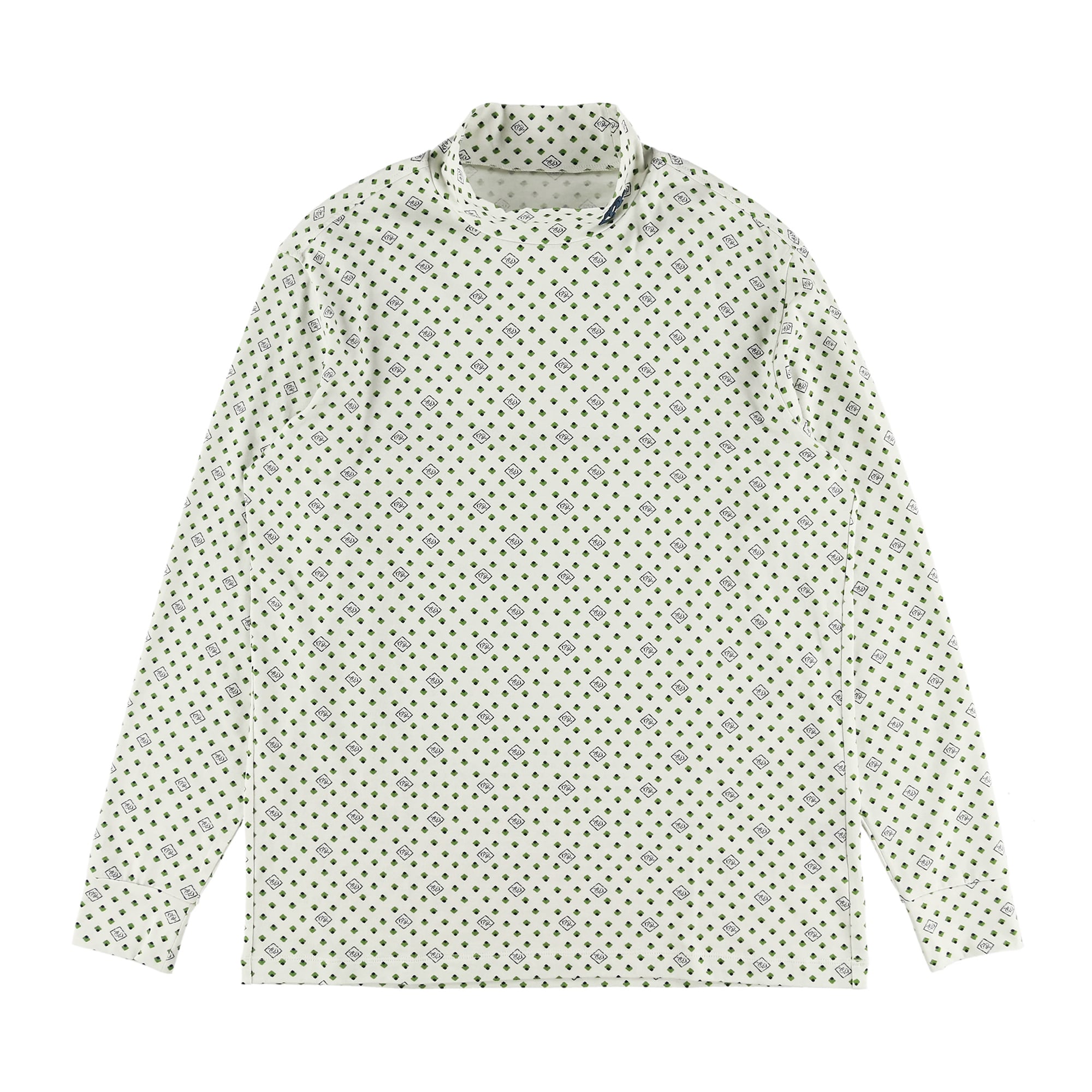 MENS 小紋ロゴプリント 長袖モックネック オフホワイト 071424004 - ZOY OFFICIAL