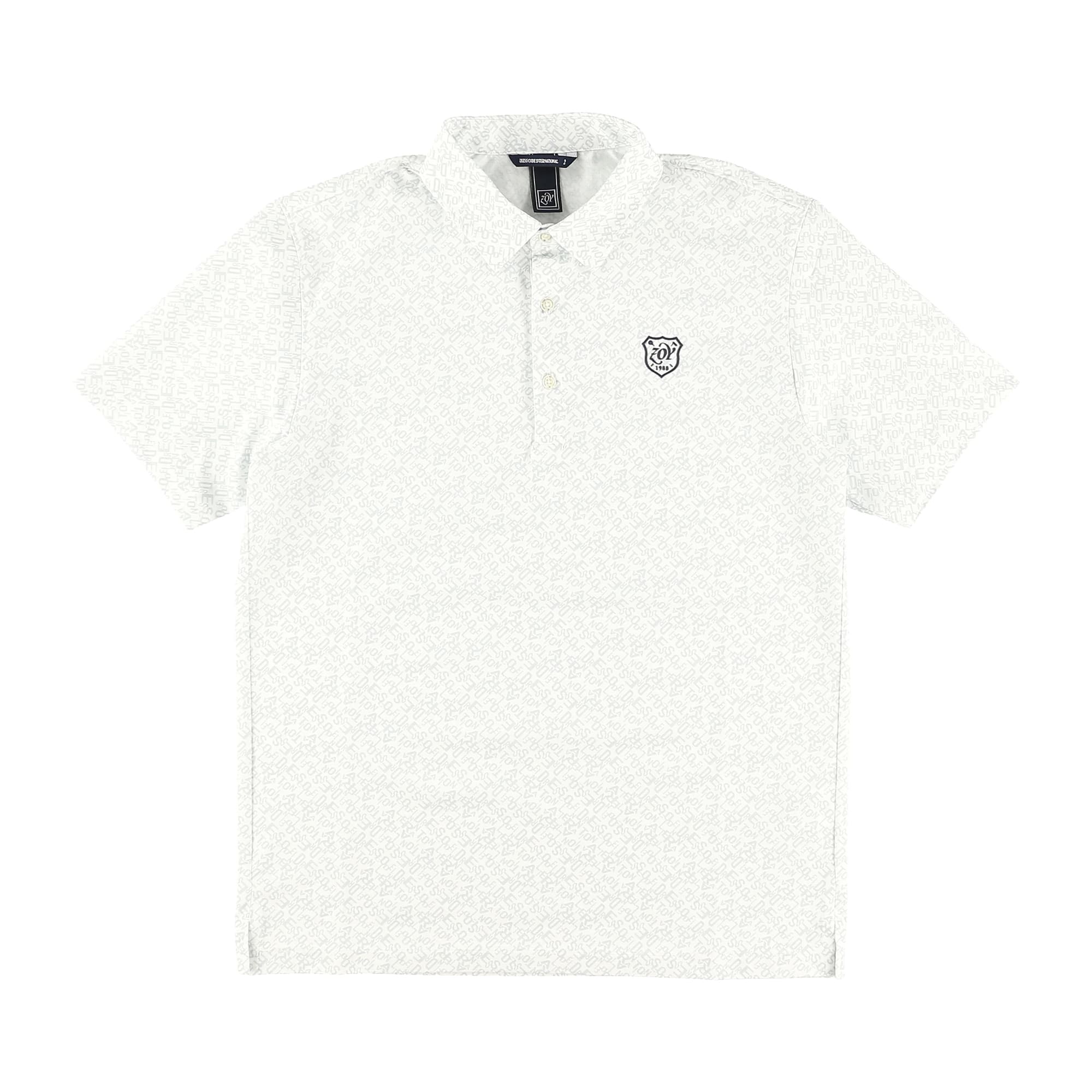 MENS バイアスロゴプリント ドットライトテックエアー 半袖ポロシャツ ホワイト 071434000 - ZOY OFFICIAL