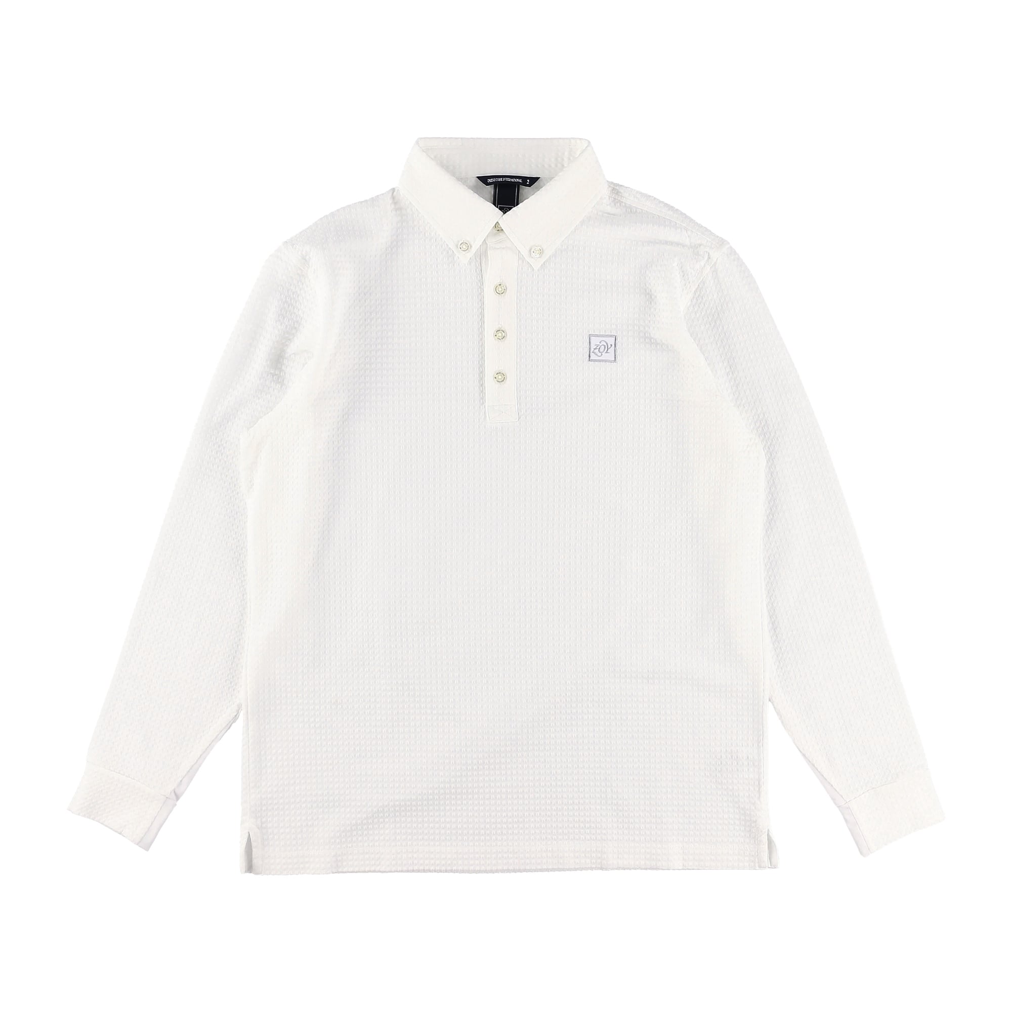 MENS サッカーギンガム 長袖ポロシャツ ホワイト 071434006 - ZOY OFFICIAL