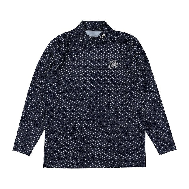 MENS トライアングルドットプリント 長袖モックネック ネイビー 071434009 - ZOY OFFICIAL