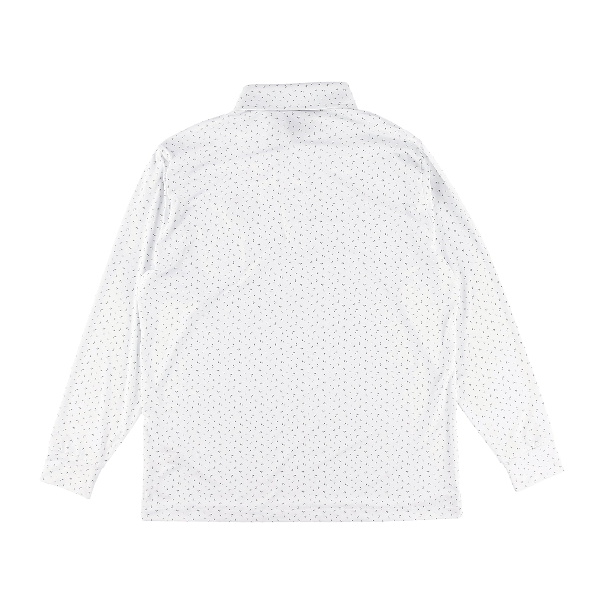 MENS トライアングルドットプリント 長袖ポロシャツ ボルドー 071434023 - ZOY OFFICIAL