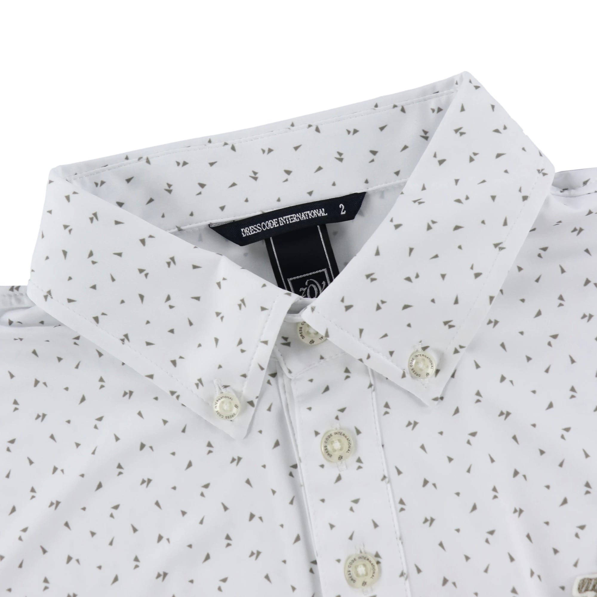 MENS トライアングルドットプリント 長袖ポロシャツ ボルドー 071434023 - ZOY OFFICIAL