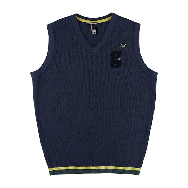 MENS 針抜き畦ニットベスト ネイビー 071434702 - ZOY OFFICIAL
