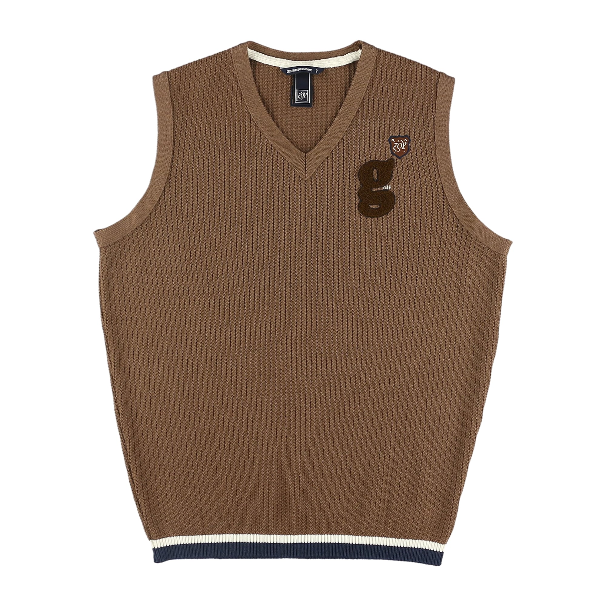 MENS 針抜き畦ニットベスト ブラウン 071434702 - ZOY OFFICIAL