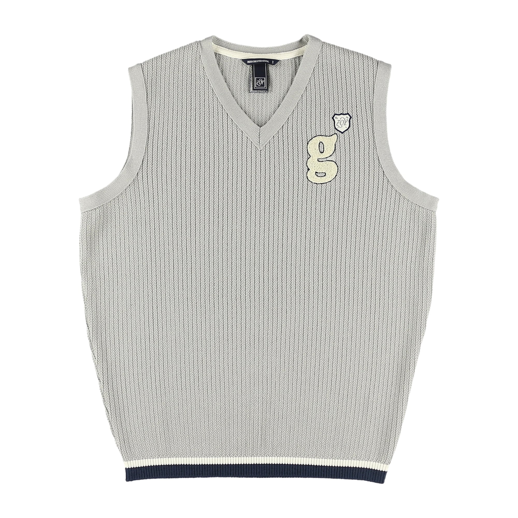 MENS 針抜き畦ニットベスト ライトグレー 071434702 - ZOY OFFICIAL