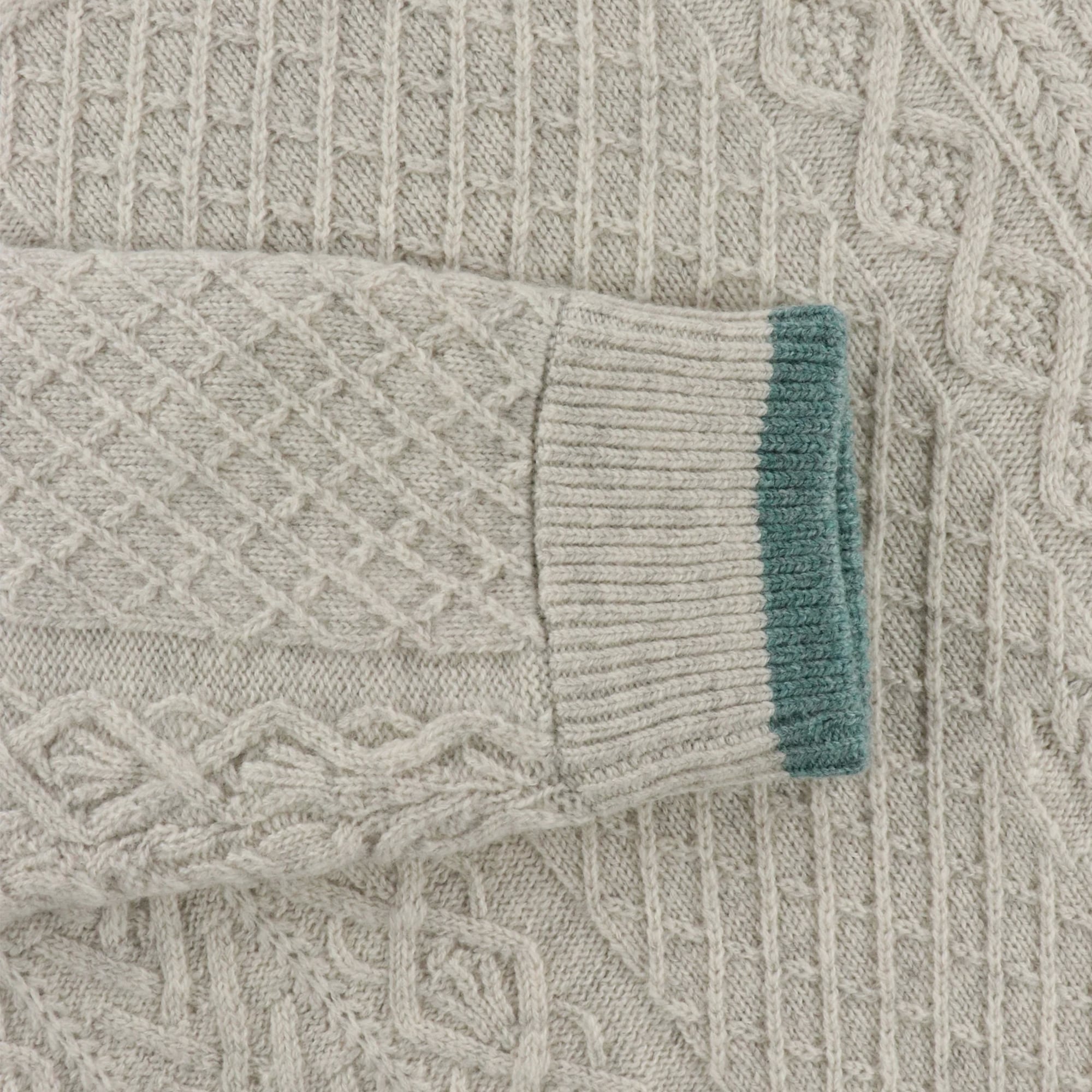 MENS メリノウールクレイジーアラン 長袖セーター チャコール 071434714 - ZOY OFFICIAL