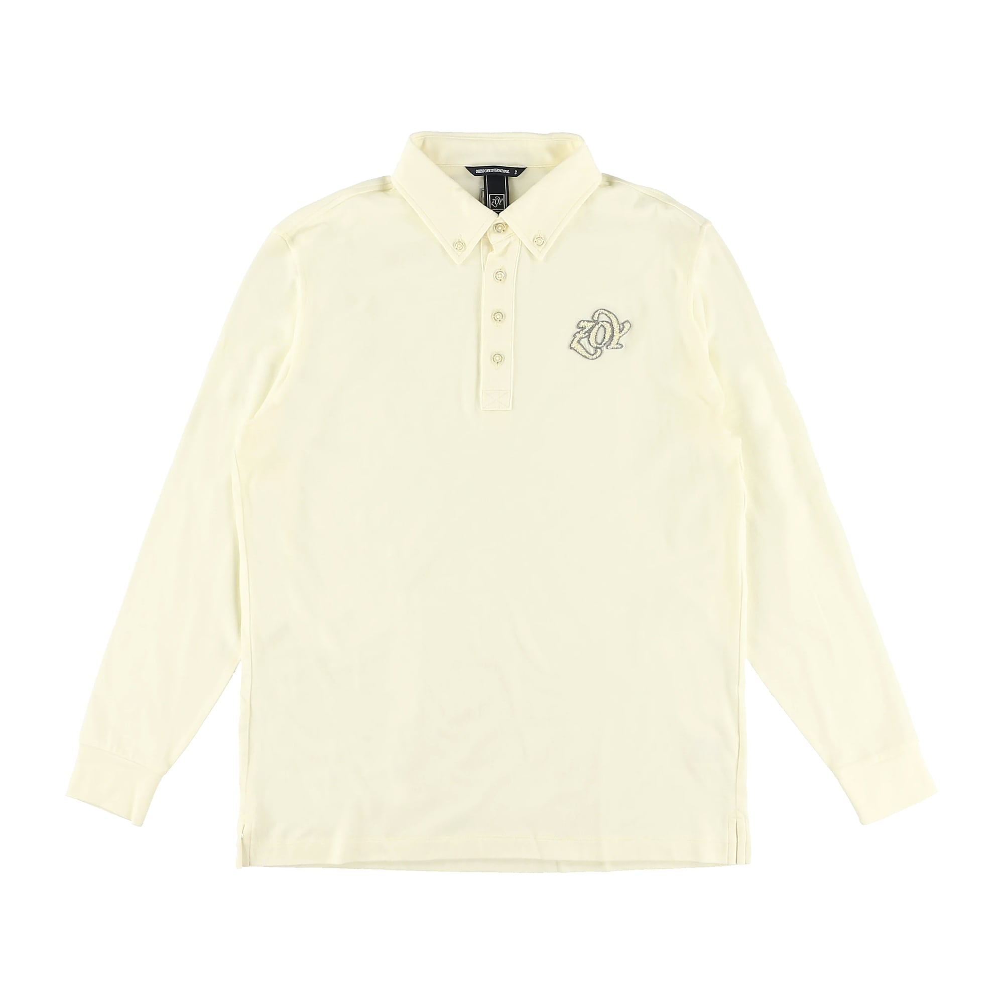 AW】MENS 3LAYERED COTTON WARM 長袖ポロシャツ オフホワイト 071434015