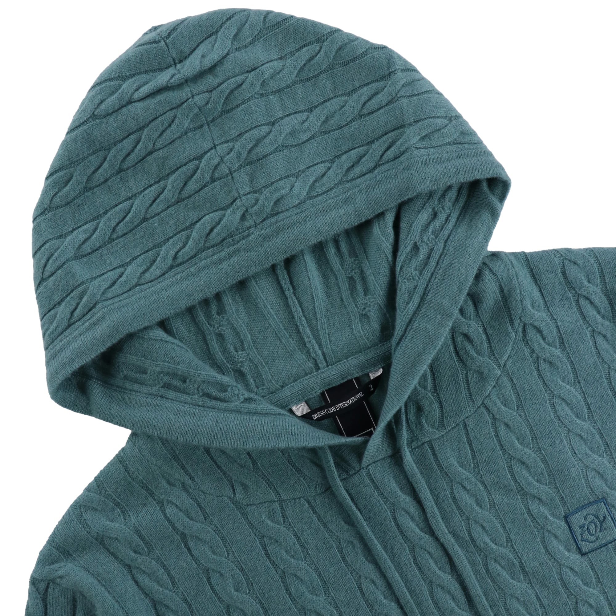 MENS AURORAカシミヤケーブル ニットプルオーバーフーディー ブル― 071434711 - ZOY OFFICIAL