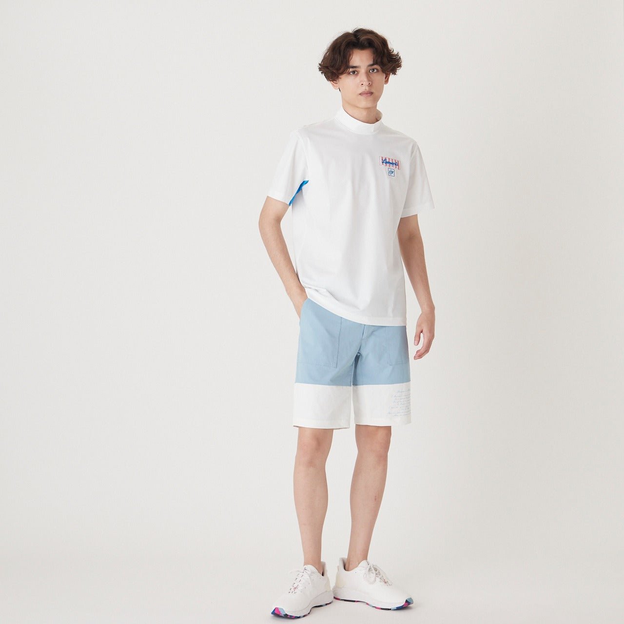 MENS LENARDS EURO JSY 半袖モックネックTシャツ ホワイト 071222001 - ZOY OFFICIAL