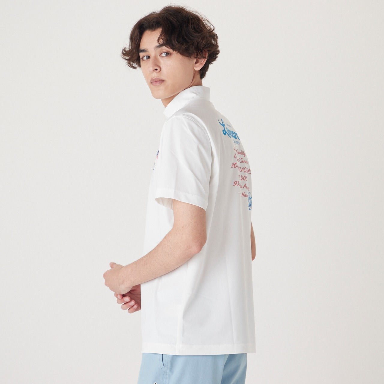 MENS LENARDS EURO JSY 半袖モックネックTシャツ ホワイト 071222001 - ZOY OFFICIAL