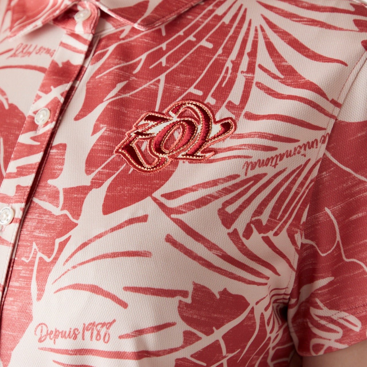 WOMENS ステンシルリーフプリント 半袖ワンピース オレンジ 071622523 - ZOY OFFICIAL