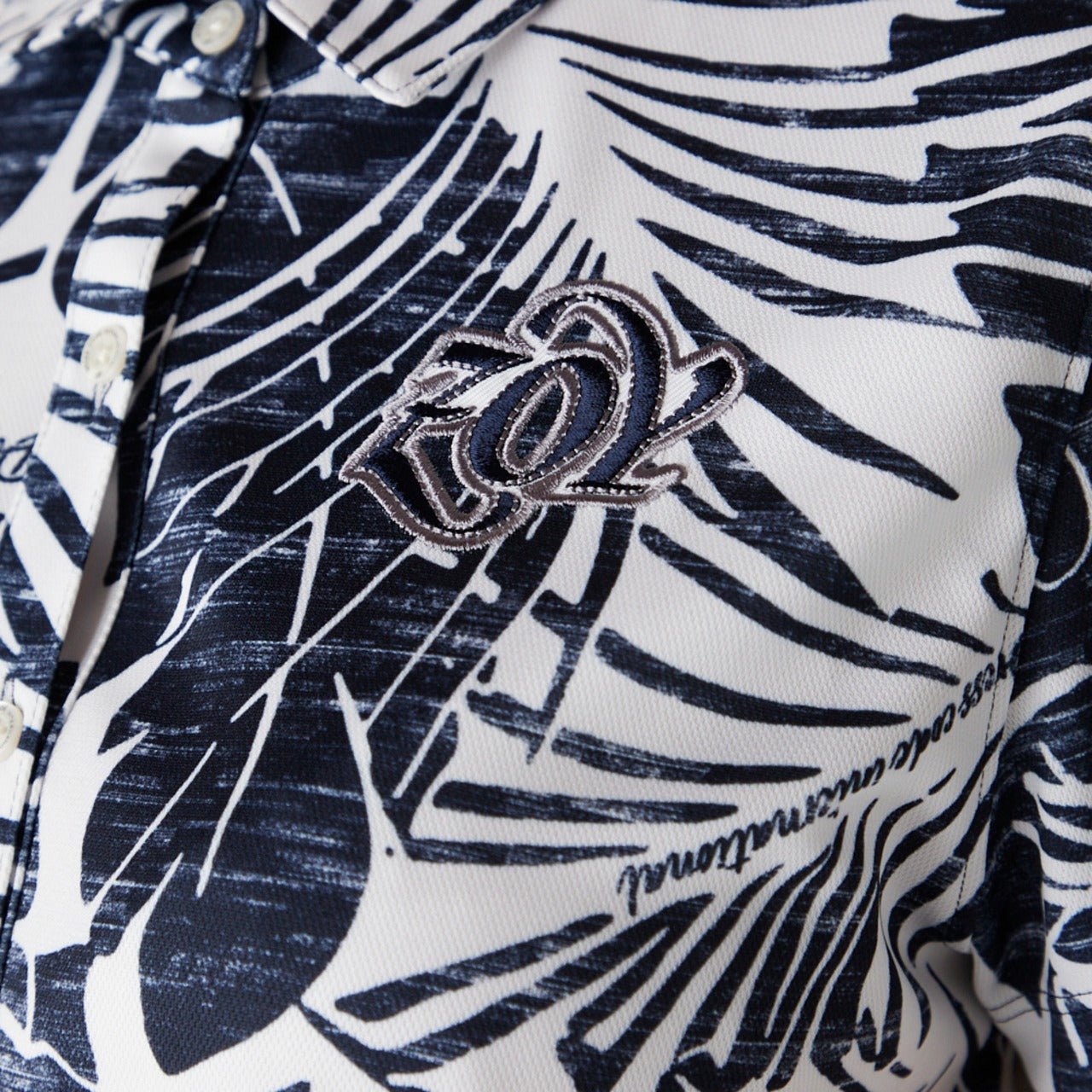 WOMENS ステンシルリーフプリント 半袖ワンピース ネイビー 071622523 - ZOY OFFICIAL