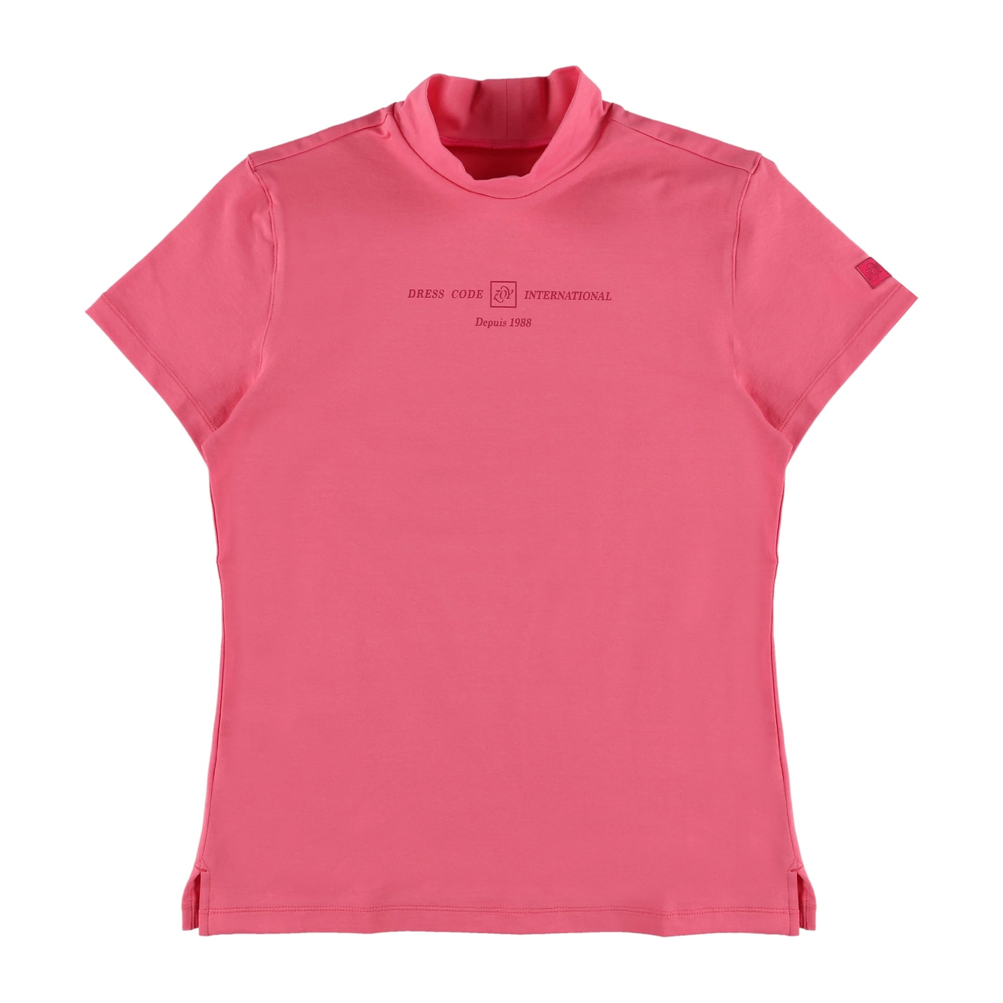 WOMENS コットンベア天竺 半袖モックネック ピンク 071624001 - ZOY OFFICIAL