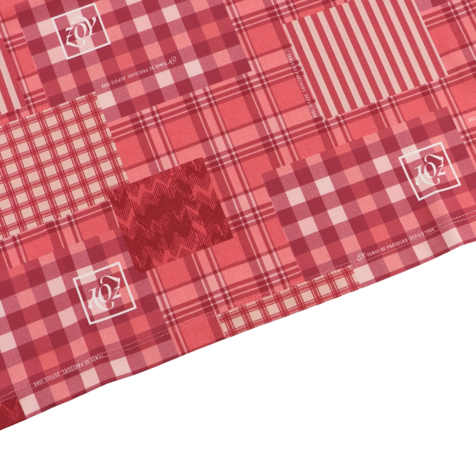 WOMENS パッチワークプリント 長袖ポロシャツ ブルー 071624003 - ZOY OFFICIAL